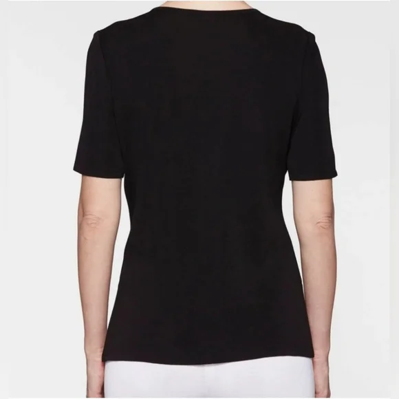 Misook Black Short Sleeve Knit Top - Picture 2 of 5